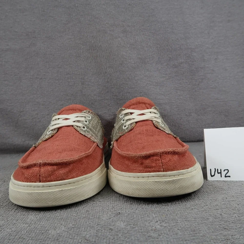 Sanuk Shoes Mens 9 Bisque Moc Toe Lace Up Boat Shoe Sneakers Casual_2